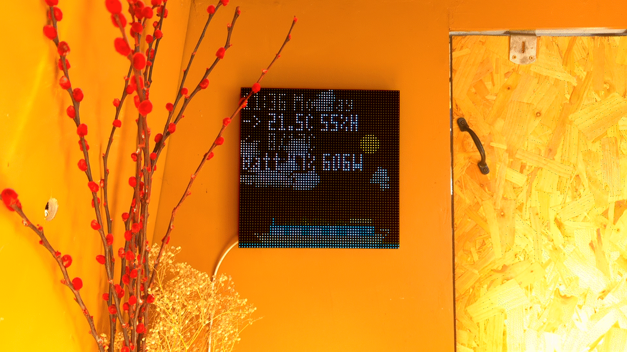 Smart system display showing live data